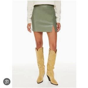 Wilfred light green Leather Mini Skirt